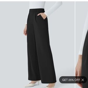 Halara high waisted straight leg work pants black